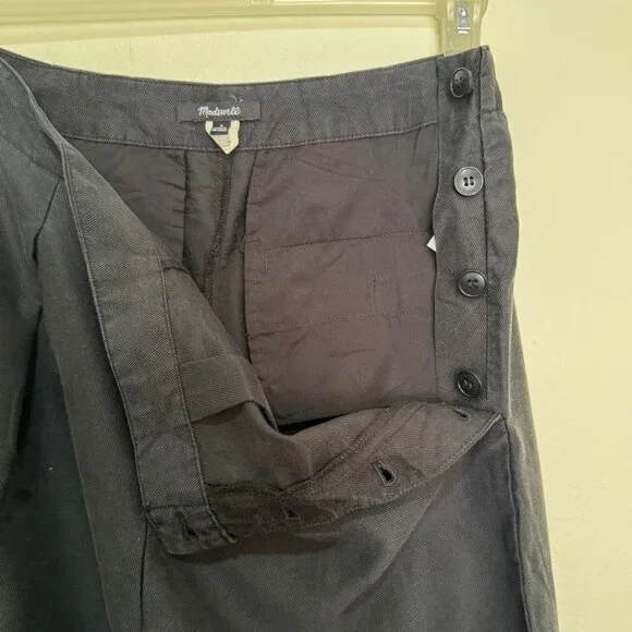 Madewell Side-Button Tapered Crop Pants Style#NC374 Size 4